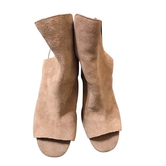 Dolce Vita Rayne Bootie Women 7.5 Ankle Taupe Suede Slingback Heel - Picture 3 of 14